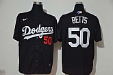 Dodgers 50 Mookie Betts Black 2020 Nike Cool Base Jersey,baseball caps,new era cap wholesale,wholesale hats
